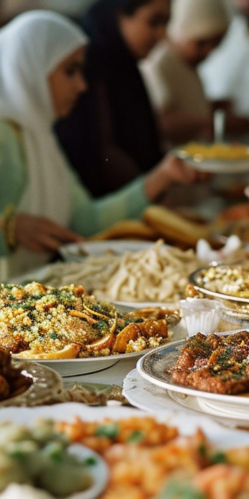 side view people celebrating eid al fitr